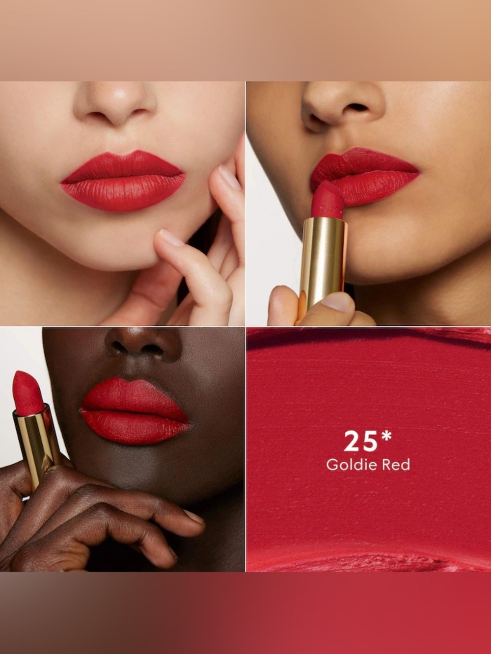 GUCCI ROUGE GOLDIE RED 25* À LÈVRES MAT LIP COLOUR ROUGE À LÈVRES - Picture 2 of 12